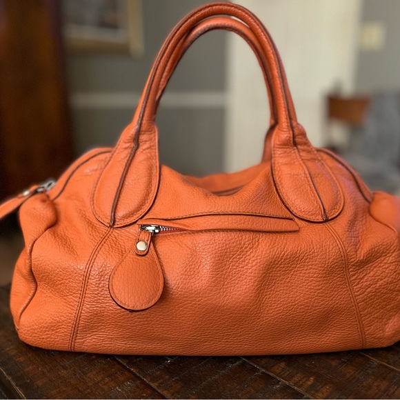Sundance Vibrant Orange Leather Shoulder Bag - Picture 1 of 4
